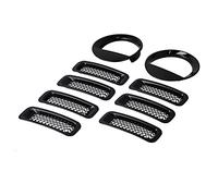 Ausla Inserts de Calandre Avant en avec Anneaux de Garniture de Phare ABS, Kit de Protection et de Lunette de Phare pour 2011 2012 2013 2014 2015 2016