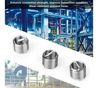 Ausla Inserts Filetés en Acier Inoxydable, Inserts Filetés Hélicoïdaux M5 pour Matériaux à Faible Résistance, Résistance de Connexion et Absorption des Vibrations Améliorées, 100 Pièces pour
