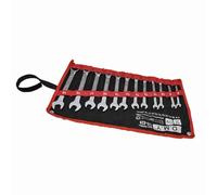 Ausla Jeu de Clés à Cliquet, Kit de 12 Clés à Cliquet, Combinaison Métrique en Acier au Chrome Vanadium, Kit de 8 à 19 Mm avec Sac de Rangement (tête fixe)