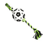 Ausla Jouet Ballon de Football pour Chien, Jouet à Mâcher en Velours et Coton avec Corde pour Jeu Intérieur et Extérieur pour Chiens de Taille Moyenne et Petite (de Corde de Football L)