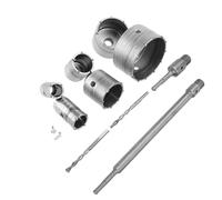 Ausla Kit de Couronnes de Forage pour Béton, 6 Pièces, 35-110mm, avec Foret de Guidage et Tiges