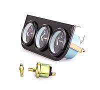 Ausla Kit de Jauge Triple 2 Pouces, avec Voltmètre, Température de l'eau et Pression d'huile, pour Voitures de Course et Véhicules Modifiés 12V