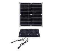 Ausla Kit de Ventilateur à énergie Solaire, Panneau Solaire 12W 18V 43.4cfm avec 2 Ventilation de Ventilation de Refroidissement Imperméabilisant pour Poulailler à Serre à la Serre.