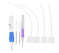 Ausla Kit D'outils D'Aiguilles de Poinçonnage Réglables, Aiguilles de Poinçonnage de Broderie, Ensemble D'Aiguilles de avec Aiguilles Interchangeables en Acier Inoxydable,