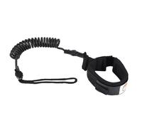 Ausla Laisse de Planche à Pagaie Debout, Manchette de Cheville Réglable, Cordon en PU de 5 Mm, Corde de Jambe Enroulée de 5 Pieds pour Les Utilisateurs de Planche de Surf et de à Pagaie (Black)