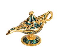 Ausla Lampe Aladin Décoration, Lampe Magique en Métal Vintage, 12x4,5x6,5cm, Décoration de Table Légende Génie