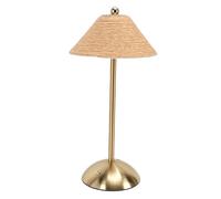 Ausla Lampe de Table, Corde de Papier Tissée à la Main, Lampe de Chevet LED sans Fil avec 3 Températures de Couleur pour Chambre à Coucher et Salon (BROWN)