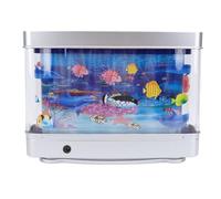 Ausla Lampe Décorative Aquarium Factice, Mini Aquarium Artificiel Veilleuse avec Effet Océan Virtuel Tropical Relaxant en Mouvement pour la Chambre d'enfants.