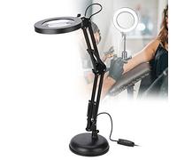Ausla Lampe loupe de Tatouage, Lampe loupe de Tatouage 360 ° Rotation 5X Hauteur réglable LED pour Tatouage pour Salon de beauté