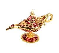 Ausla Lampe Magique Aladdin Décorative en Métal, Style Vintage, 12 x 4,5 x 6,5 cm, Disponible en 6 Couleurs (Doré et Rouge)