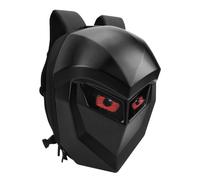 Ausla LED Knight Backpack, Écran 17 Pouces DIY Programmable Couleur 20L Hardshell Sac à Dos pour Ordinateur Portable Motos Voyage Sac, 36x18x46cm (BLACK)