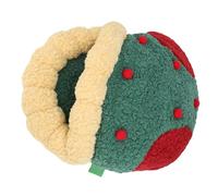 Ausla Lit d'hiver Chaud Semi-fermé pour Chat, Grotte Confortable en Polaire Sherpa pour Chats et Petits Chiens, Motif Chaussettes de Noël avec Tissu Oxford 50 X 47 Cm pour Animaux d'intérieur