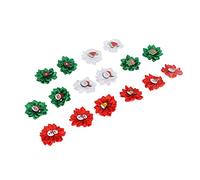 Ausla Lot de 16 élastiques de Noël pour Chien, Ruban avec Décor de Bonhomme de Neige, Flocon de Neige, Accessoires de Toilettage pour Animaux de Petite et Moyenne Taille