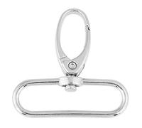 Ausla Lot de 20 Anneaux de Porte-clés en Alliage Argenté avec Crochet de Sécurité Rotatif, 32 mm, pour Travaux Manuels, Sacs à Dos, Articles de Couture