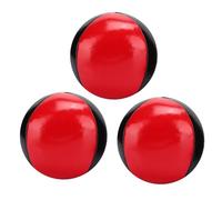 Ausla Lot de 3 Balles de Jonglage en Cuir PU Souple et Portable pour Débutants, Parfait pour Les Enfants et Les Divertissements au Bureau, 6,3 Cm de Diamètre Rouge Noir