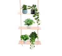 Ausla Lot de 3 étagères Murales en Bois, étagères Flottantes en Bois Massif avec Corde, Installation Facile, Idéales pour Le Rangement de la Chambre à Coucher, du Salon, de la Salle de Bain (30cm)