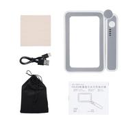 Ausla Loupe à Main avec Lumières LED, Loupe de Lecture 4X avec Poignée Ergonomique Pliable, 10 LED 3 Niveaux de luminosité, Lentille Rectangulaire pour Personnes âgées et Basse (Gris et Blanc)