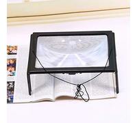 Ausla Loupe de Lecture, A4 Pleine Page Entière éclairante Loupes Mains Libres avec 4 LED Lampe Lentille de Grossissement 3X pour Lire pour Les Personnes âgées et Les Malvoyants