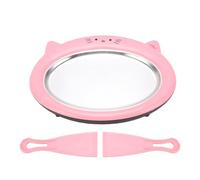 Ausla Machine à Glace Roulée, Plaque Réfrigérée Dessin animé en Acier Inoxydable 304 avec 2 Spatules pour Desserts Maison de Yaourt glacé DIY. (PINK)