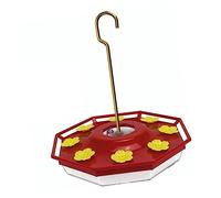 Ausla Mangeoire à Colibris, Mangeoire à Oiseaux Suspendue Anti-Fuite avec 8 Fleurs Jaunes en Plastique pour l'extérieur, Conception Coupe-Vent et Durable pour Jardins Patios