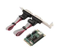 Ausla Mini PCIE Extension Card, CH382L Dual RS232 Serial Port | Débit en bauds de 115 200 bps à 8 Mbps, interface de bus PCIe, compatible 16C550, prise en charge du signal modem,