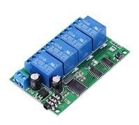 Ausla Module de Relais DTMF 4 Canaux 12 V Carte Relais de Télécommande de Téléphone avec Décodeur de Signal DTMF 8 Modes de Fonctionnement Charge 10 A pour Contrôle Industriel PLC Domotique