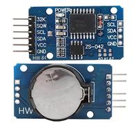 Ausla Module d'horloge en Temps Réel AT24C32, Carte RTC de Haute Précision avec Batterie de Secours, Compensation des Années Bissextiles pour Les Projets PLC et l'électronique de Bricolage