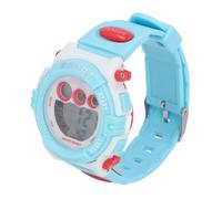 Ausla Montre de Sport Numérique avec 7 Lumières LED de Couleur et Alarme pour Garçons Filles âgées de 4 à 15 Ans, Plastique PU Durable étanche Conception avec Chronomètre et Affichage de Temps (Bleu