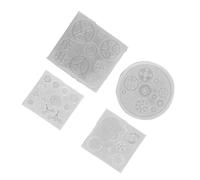 Ausla Moule en Silicone 3D en Forme d'engrenage, Matériau de qualité Alimentaire pour la Décoration du Chocolat et des Gâteaux, Idéal pour la Fabrication de Bijoux en Résine, 4 Pièces