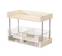 Ausla Organisateur de Maquillage, Rangement Polyvalent pour Salle de Bain pour Pinceaux à Rouge à Lèvres, Organisateur de Maquillage Transparent avec 8 Composants, Idéal pour vanité et Comptoir de
