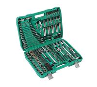 Ausla Outil de Douille de clé à Cliquet 218 Pièces, Acier au Chrome-molybdène, Ensemble Multifonctionnel avec Boîte à Outils pour la Réparation Automobile et Moto