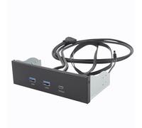 Ausla Panneau Avant USB Hub, Baie de Lecteur Optique de 5,25 Pouces avec 2 Ports USB A et 1 Port Type C, Prend en Charge Le Transfert de Données à 5 Gbps, 10 Gbps et 20 Gbps.