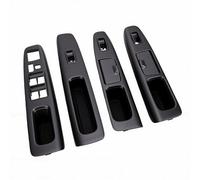 Ausla Panneau D’accoudoir avec Interrupteur de Vitre de Voiture, Ensemble de 4 Enjoliveurs D’interrupteur de Vitre, Couvercle de Panneau de Commande de Porte de Remplacement (Argent Noir)