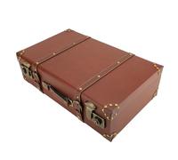 Ausla Petite Valise en Cuir Vintage, Mini Coffre de Voyage avec Serrure en Alliage, Conception Robuste et Poignée Pratique pour la Maison ou Les Voyages