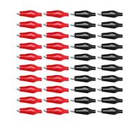 Ausla Pinces de Batterie, Clips de Plomb de Test électrique en Acier PVC, Paquet de 20, Poignée Unique Rouge Noir 25.010 5A pour Tests de Puissance, Réparation Automobile, Expériences Scolaires,