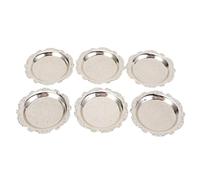 Ausla Plateau de Service Vintage argenté de 3,5 Pouces, Rond, 6 Pièces