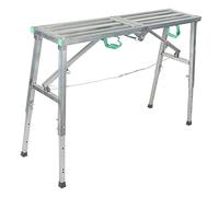 Ausla Plateforme de travail pliable réglable, structure en aluminium, banc d'échelle, pour cloisons sèches, capacité de maximale 200 kg, hauteur réglable 60 à 90 cm,