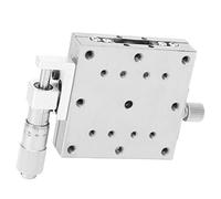 Ausla Platine Coulissante en Acier Inoxydable, Plateforme de Réglage Linéaire 60 X 60 Mm, Plate-forme de Réglage Fin Manuelle MXGS60 avec Rail à Billes de Voyage de ± 6,5 Mm pour équipement de Test de