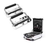 Ausla Poignée de Valise à Ressort en Acier Inoxydable avec Support en Caoutchouc pour Boîtes à Outils, Armoires et Flight Cases