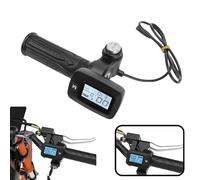 Ausla Poignées de Gaz électriques avec Affichage intégré, 3 Modes de Conduite, Remplacement Réglable pour 01 Vélo Tout-terrain électrique, avec Poignée en Plastique ABS M.