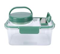 Ausla Pot à Salade Bol à Salade Portable avec Fourchette en Métal en Plastique et Tasse à Sauce 20 X 15 X 14 Cm 4 Sections étanche à Large Bouche pour Le Déjeuner Travail Voyage Pique-Nique