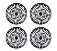 Ausla R17 Enjoliveurs Couvre-Jantes, Lot de 4 Élégants ABS Enjoliveurs à Clipser Jantes 17 Pouces Ensemble Universel pour Voiture Camion SUV (Argent Noir)