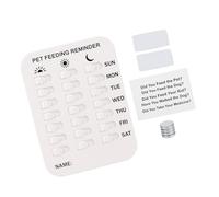 Ausla Rappel d'alimentation pour Animaux de Compagnie Magnétique (White) | Plastique, Support pour Réfrigérateur, Utilisation de Carrelage, 4 Aimants, 2 Autocollants, Tableau D'indications