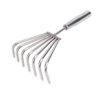 Ausla Râteau à Main en Acier Inoxydable, Cultivateur de Jardin à 7 Dents, 28,3x12,5 Cm / 11,1x4,9 Pouce, Poignée Ergonomique