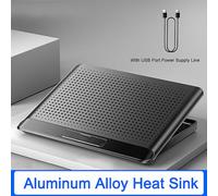 Ausla Refroidisseur D'ordinateur Portable avec Panneau en Alliage | Fonctionnement silencieux du ventilateur, alimenté par USB 5VDC, support en hauteur, utilisation de jeu au bureau,