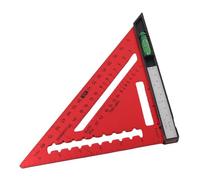 Ausla Règle Carrée Triangulaire en Alliage d'aluminium carré de de 7 Pouces avec Niveau Règle Courte Détachable en Acier Inoxydable Marquages clairs pour les Constructeurs de Menuisiers de (rouge)