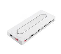 Ausla Répartiteur de Ventilateur PWM ARGB, Contrôleur ABS 10 Ports avec Support et Télécommande, Gestion du Refroidissement de Synchronisation RVB pour Boîtiers et Constructeurs de PC de Jeu (Blanc