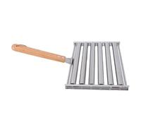 Ausla Rouleau à Hot-Dog, Support à Saucisses en Acier Inoxydable, 5 Capacités, Manche en Bois, 18,5x2 4cm/7,3x9,4 Pouces