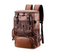 Ausla Sac à Dos de, Sac de Transport Polyvalent en Cuir PU Durable, Rangement Spacieux pour Le Sport et Une Utilisation Quotidienne pour Hommes et Femmes (Brown)