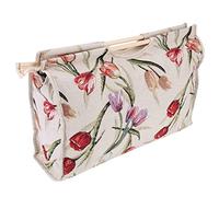 Ausla Sac de Rangement à Aiguille à Tricot Sac Organisateur de Fils à Tricot avec Une Fermeture à Glissière à Poignée en Bois pour Les Outils de Couture à 16,5 X 11,8 X 4,3 Pouces (Rose Jacquard)